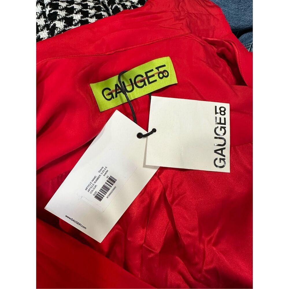 NWT GAUGE81 Gravia Silk Draped Mini Dress Scarlet Red Size 40(US8) $630_13